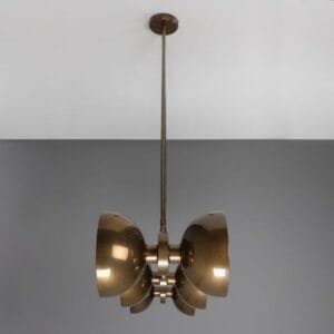 Eclipse Brass Dome Chandelier, Six-Light Four to Six Arm Pendants Great Lighting UK Ltd